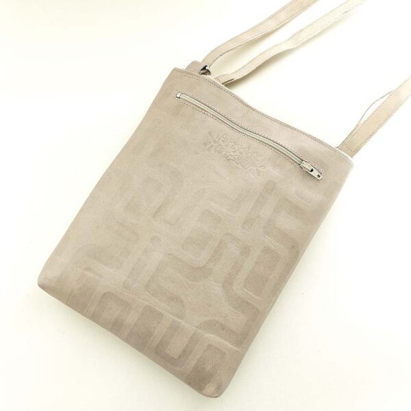 Bolso bandolera de piel beige