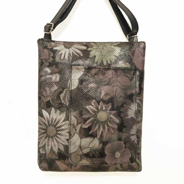 Bolso de piel flores