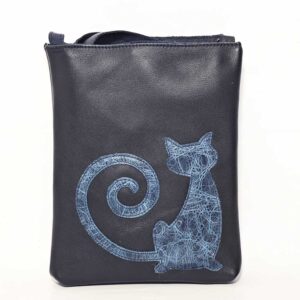 Bolso de piel azul marino