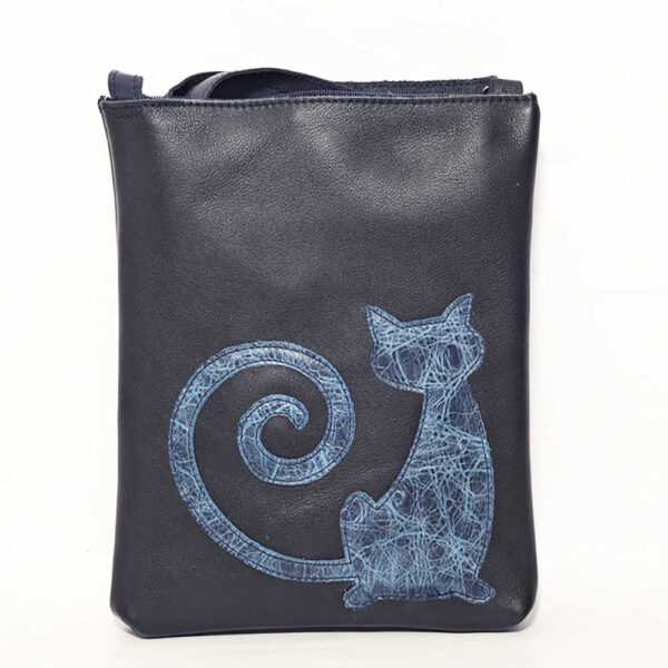 Bolso de piel azul marino