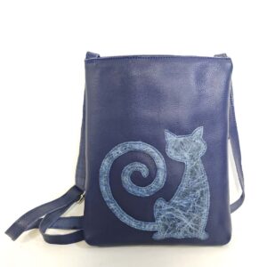 Bolso de piel azul marino