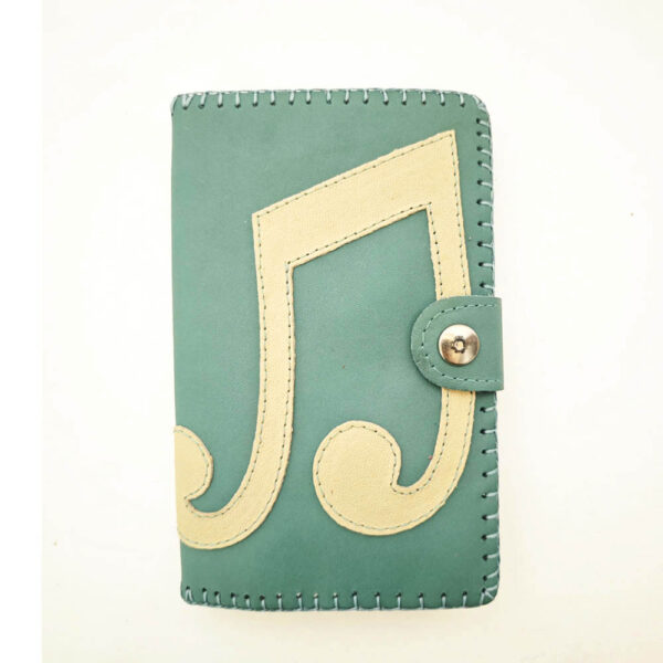 Cartera billetero de piel aguamarina