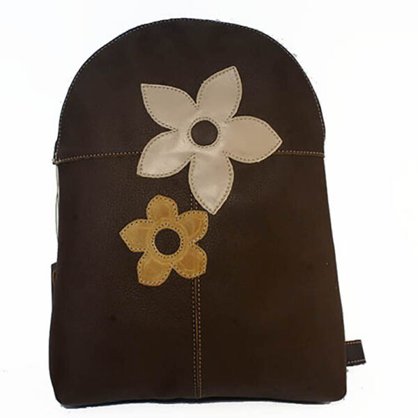 Mochila de piel marrón oscuro
