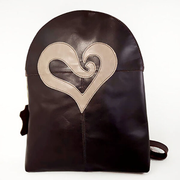 Mochila de piel marrón oscuro
