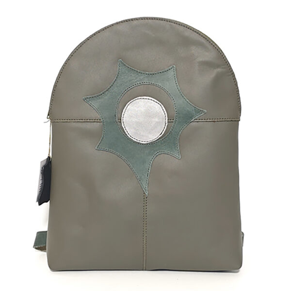 Mochila de piel verde oliva