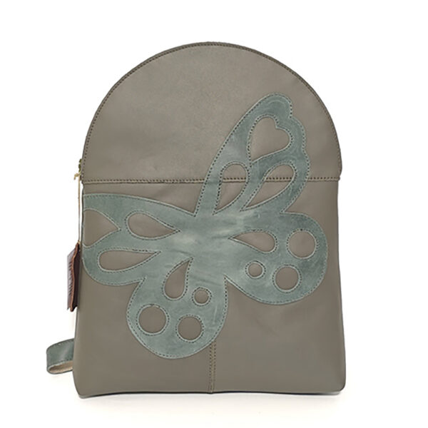 Mochila de piel verde oliva