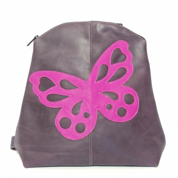 Mochila de piel morada