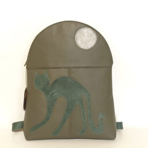 Mochila de piel verde oliva