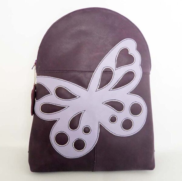 Mochila de piel morada
