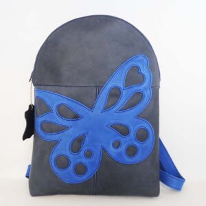 Mochila azul de piel