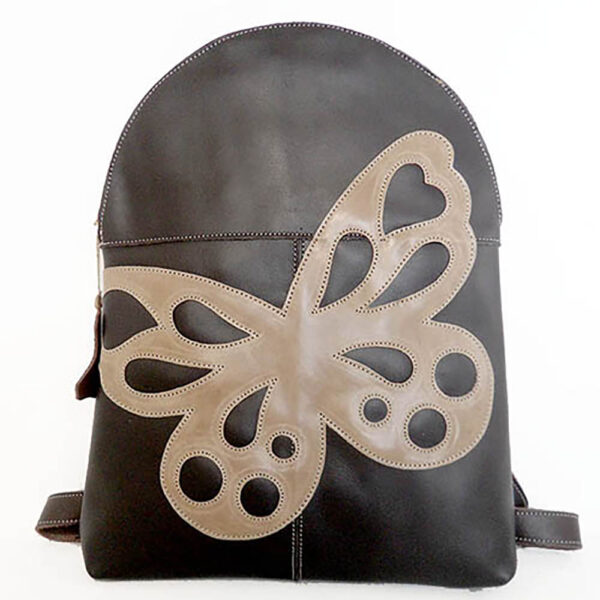 Mochila de piel marrón oscuro