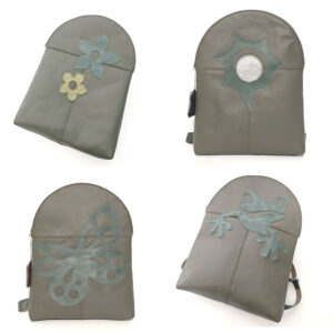 Mochila de piel verde oliva