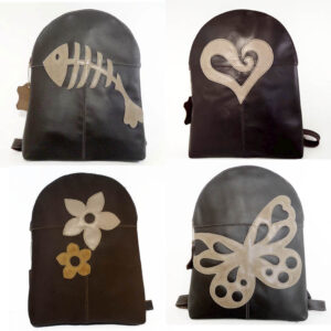 Mochila de piel marrón oscuro
