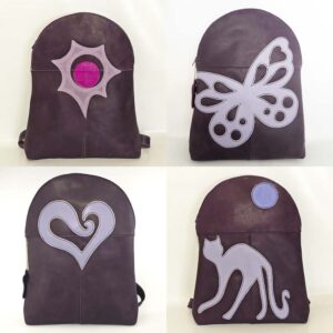Mochila de piel morada
