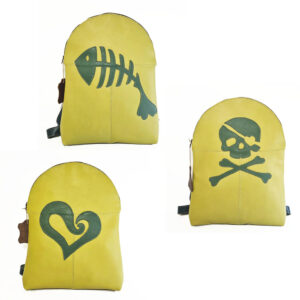 Mochila de piel verde pistacho