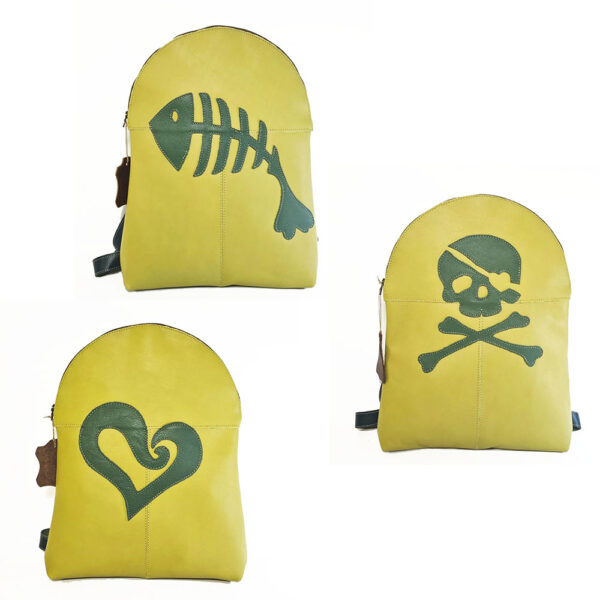 Mochila de piel verde pistacho