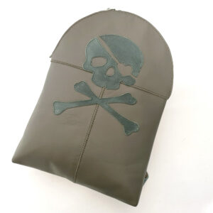 Mochila de piel verde oliva