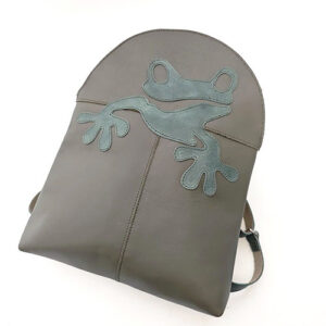 Mochila de piel verde oliva