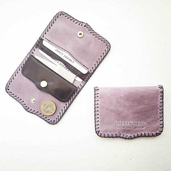 Cartera de piel malva