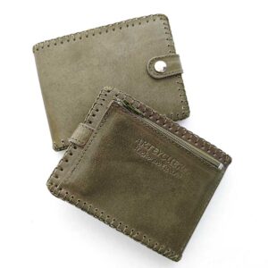 Billetero de piel verde