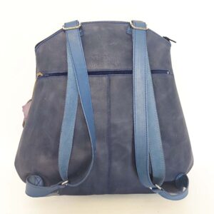 Mochila de piel azul marino