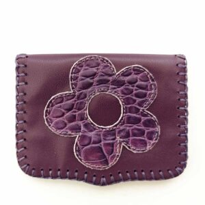 Cartera de piel berenjena