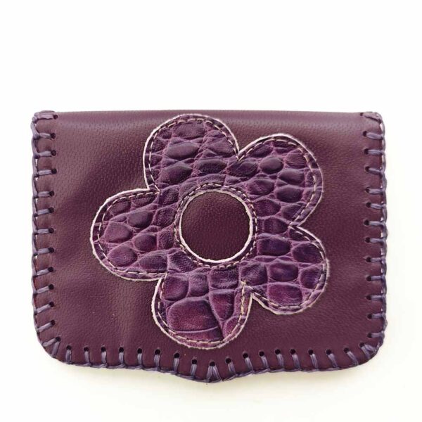 Cartera de piel berenjena