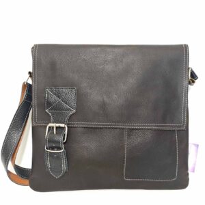 Bolso unisex de piel marrón oscuro