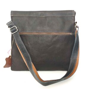 Bolso unisex de piel marrón oscuro