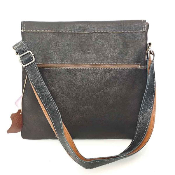 Bolso unisex de piel marrón oscuro