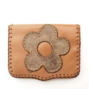 Cartera de piel camel