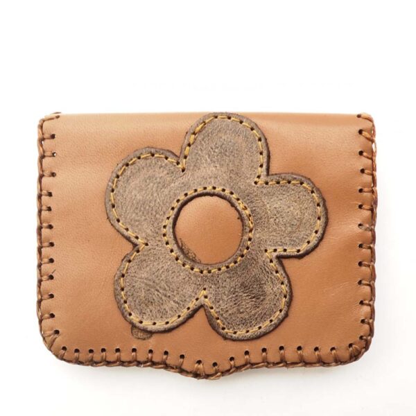 Cartera de piel camel