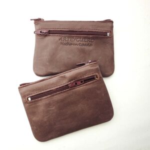 Monedero de piel granate