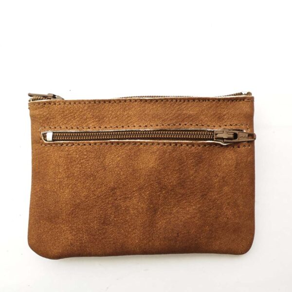 Monedero de piel camel