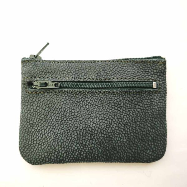 Monedero de piel verde