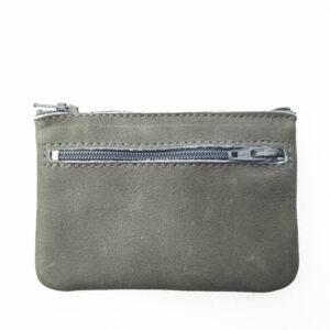 Monedero de piel gris