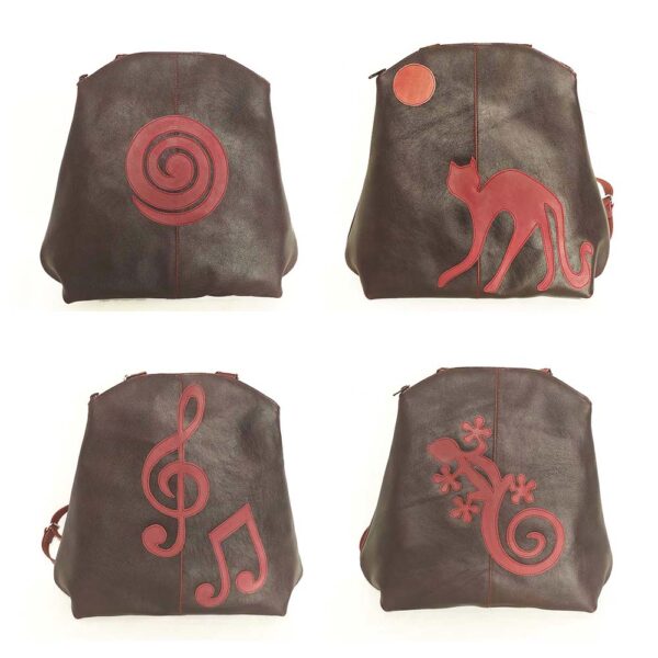 Mochila de piel burdeos