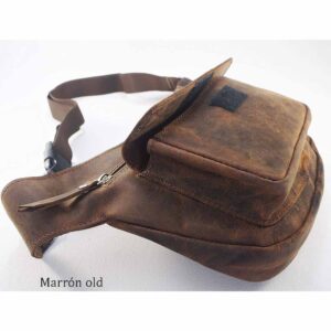 Riñonera de piel marrón old