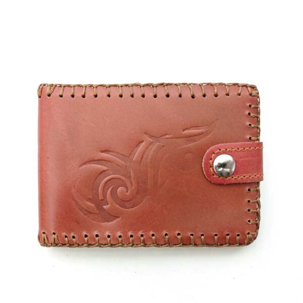Billetero horizontal pequeño de piel camel