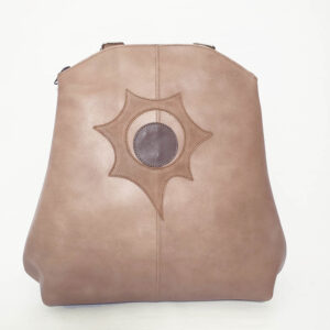 Mochila de piel beige