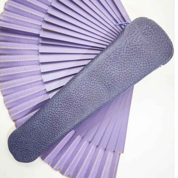 Funda de abanico de piel lila
