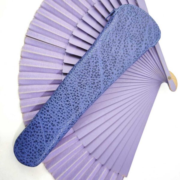 Funda de abanico de piel azul