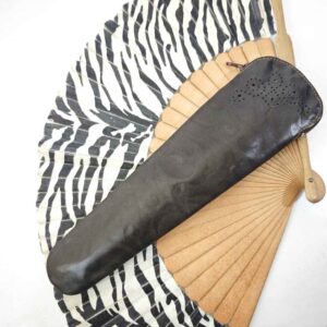 Funda de abanico de piel marrón