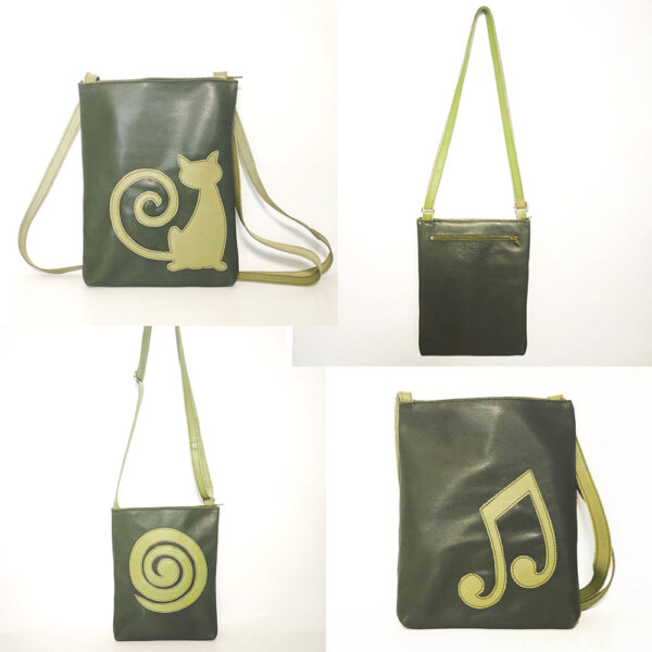 Bolso bandolera de piel verde