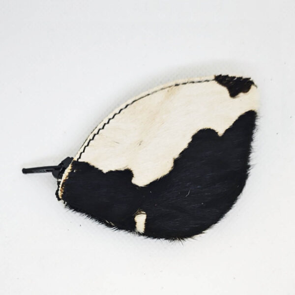Monederito de piel con pelo print vaca