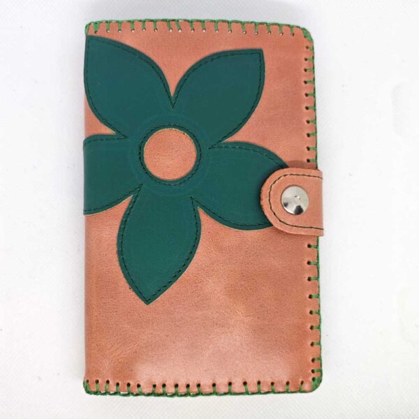 Cartera billetera de piel salmón