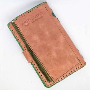 Cartera billetera de piel salmón