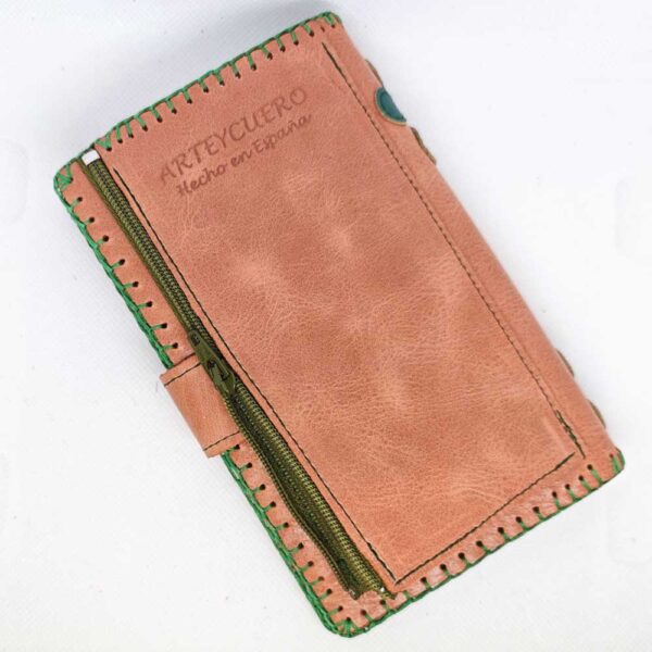 Cartera billetera de piel salmón