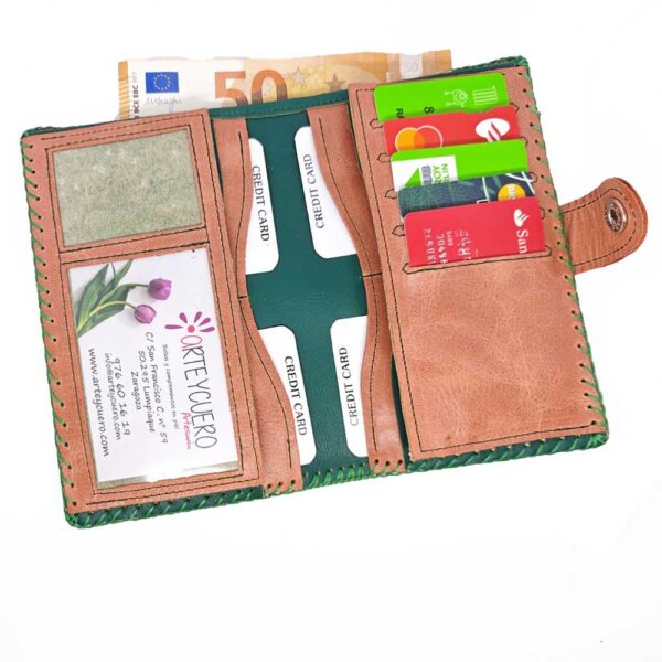 Cartera billetera de piel salmón