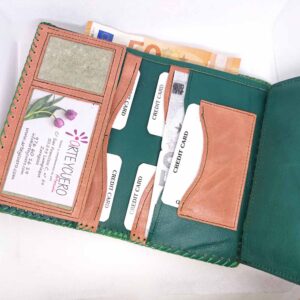 Cartera billetera de piel salmón